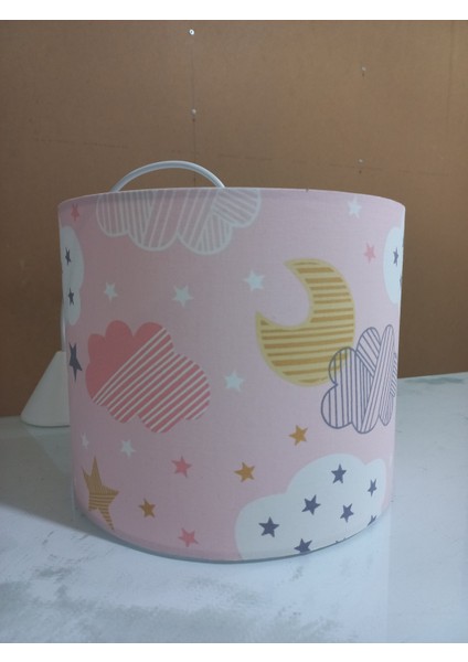 Pembe Bulutlu M-340 Kumaş Kaplama Çocuk Odası Genç ve Bebek Odası Avize Aydınlatma