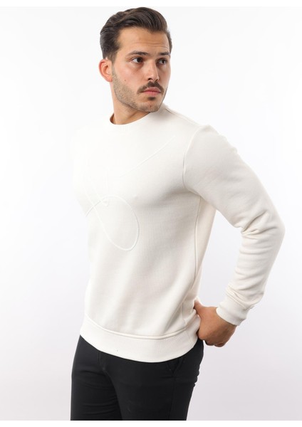 3 Iplik Şardonlu Bisiklet Yaka Sweatshirt – Pamuk Viskon Regular Fit Rugatchi Exclusive fiyatları