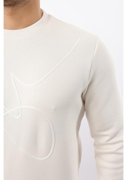 3 Iplik Şardonlu Bisiklet Yaka Sweatshirt – Pamuk Viskon Regular Fit Rugatchi Exclusive fırsatları