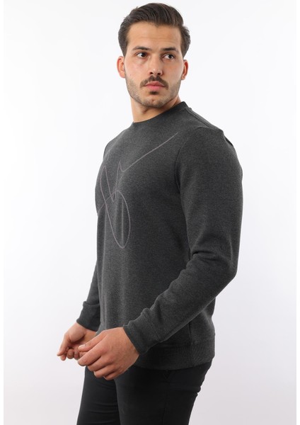3 Iplik Şardonlu Bisiklet Yaka Sweatshirt – Pamuk Viskon Regular Fit Rugatchi Exclusive fiyatları