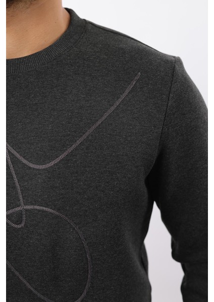 3 Iplik Şardonlu Bisiklet Yaka Sweatshirt – Pamuk Viskon Regular Fit Rugatchi Exclusive fırsatları