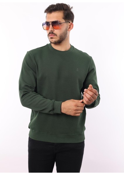Şardonlu Pike Sweatshirt – %70 Pamuk %30 Viskoz Bisiklet Yaka