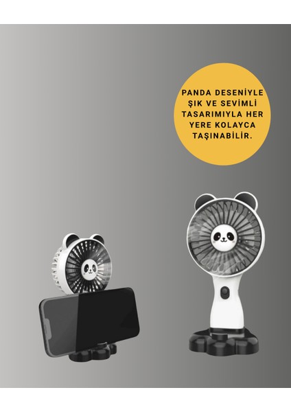 Panda Desenli USB Şarjlı Taşınabilir Mini Vantilatör - EMY7882-3665 fiyatları