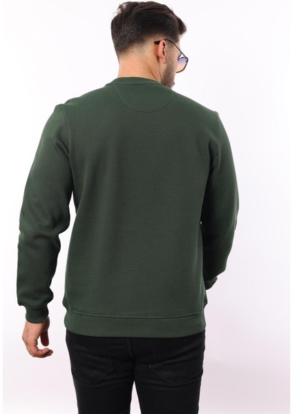 Şardonlu Pike Sweatshirt – %70 Pamuk %30 Viskoz Bisiklet Yaka fırsatları