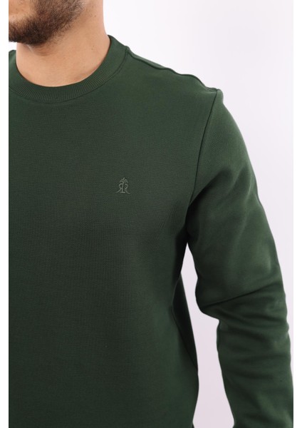 Şardonlu Pike Sweatshirt – %70 Pamuk %30 Viskoz Bisiklet Yaka indirimleri