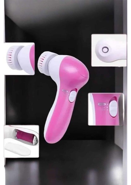 Taşınabilir Yüz Temizleme Cihazı Masaj Peeling Temizlik 5 Başlıklı - EMY9028-5008