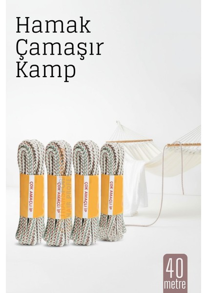 Hamak İpi - Çok Amaçlı Kalın İp - Çamaşır İpi 40 Metre 718591
