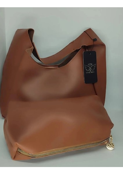 Kadin Makyaj Çantasi Hediyeli Deri Çanta 30X35CM