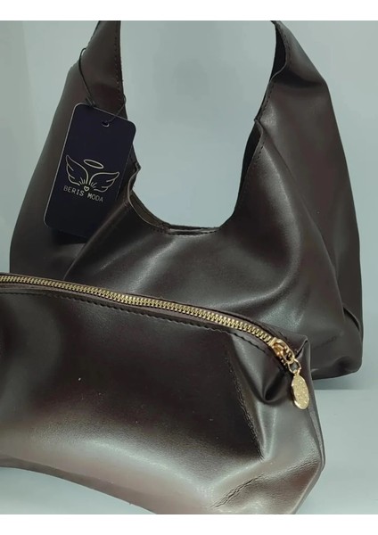 Kadin Makyaj Çantasi Hediyeli Deri Çanta 30X35CM