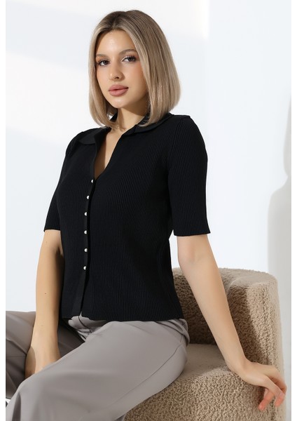 Inci Düğmeli Kısa Kol Zara Model Bluz