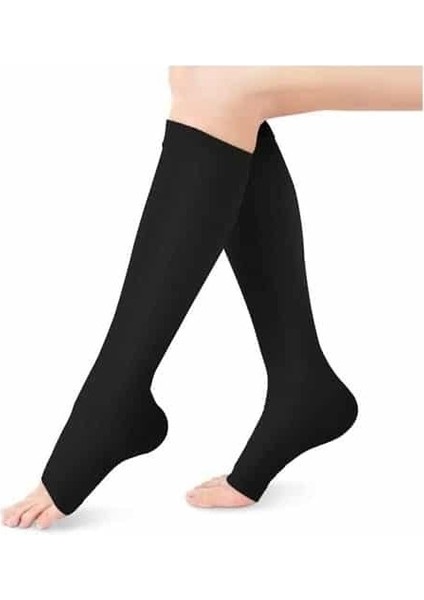 912 Diz Altı Varis Çorabı (Açık Burun)