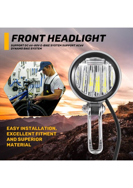 Evrensel Uyumlu 3W 100LUX Bisiklet Elektrikli Bisiklet E-Bisiklet Farı (Yurt Dışından) indirimleri
