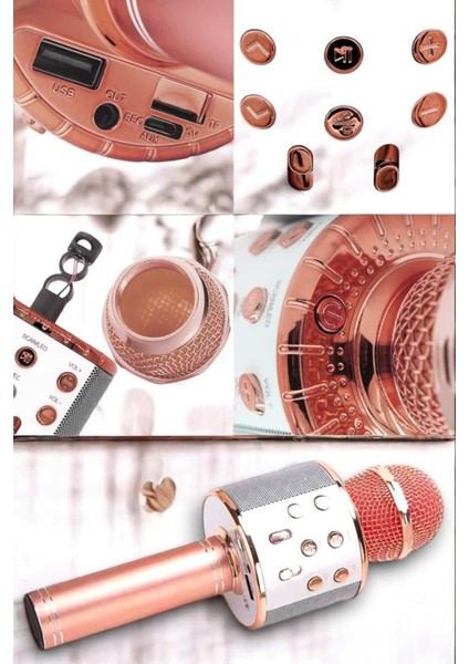 Kablosuz Bluetooth Karaoke Mikrofon USB ve Aux Girişli Yüksek Ses Kalitesi - EMY4008-9777 modelleri