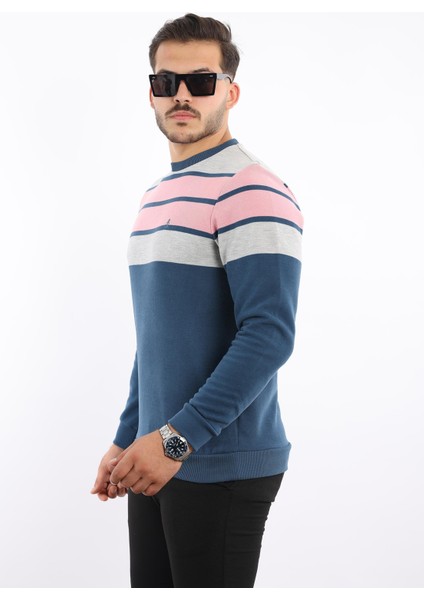 Panolu Selanik Dokuma Bisiklet Yaka Sweatshirt – Pamuk Viskon Regular Fit fiyatları