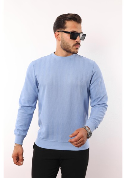 Jakarlı Sweatshirt – %70 Pamuk %30 Viskoz Bisiklet Yaka