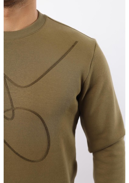 3 Iplik Şardonlu Bisiklet Yaka Sweatshirt – Pamuk Viskon Regular Fit Rugatchi Exclusive fırsatları