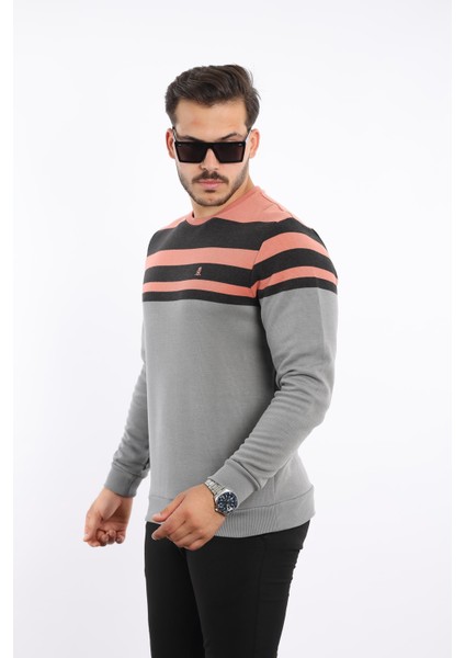 Panolu Selanik Sweatshirt – %100 Pamuk Bisiklet Yaka