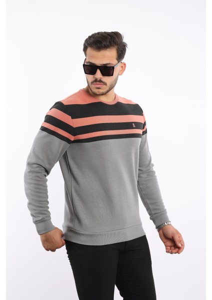 Panolu Selanik Sweatshirt – %100 Pamuk Bisiklet Yaka modelleri