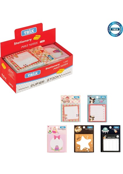 Renkli Desenli Yapışkanlı Not Kağıdı (1 Adet)