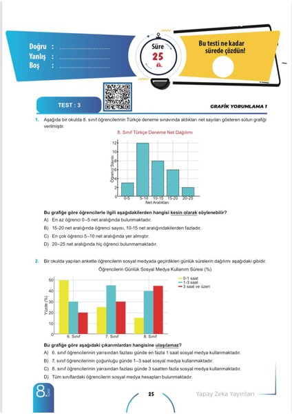 8.sınıf Lgs Paragraf Soru Bankası Konu Özetli & Lgs'de Çıkmış Kelime Tablosu 2025-2026 modelleri