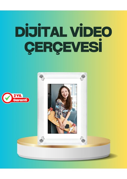 Hediyelik Dijital Çerçeve – 7 Inç IPS Ekranlı 4gb Hafızalı Hoparlörlü - EMY3161-2293