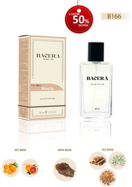 B166 Woddy Erkek Parfüm 50 ml