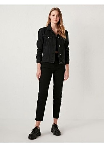 Kadın Siyah Süper Yüksek Bel Wide Leg Likralı Kot Pantolon Rahat Kesim Moda modelleri