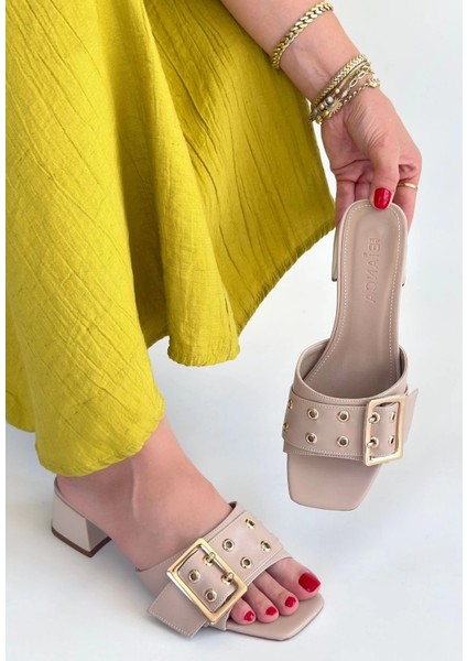 Ciey Bej Cilt Topuklu Terlik fiyatları