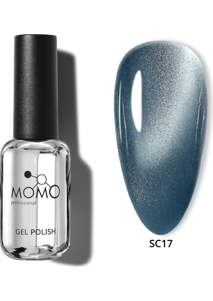 Korean Cat Eye, Silky Cat Eye, Kedi Gözü Oje, SC17 Mavi, 10 ml