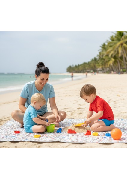 Ebat: 145x180cm, Family, Su Geçirmez, Mama Sandalyesi Altı Yer Örtüsü, Çok Amaçlı