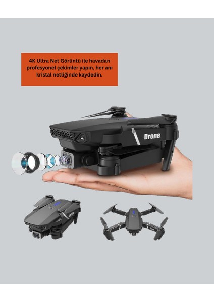 Wifi Fpv Canlı Görüntü Aktarımlı Katlanabilir Drone - EMY2825-4129 fiyatları