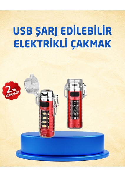 Tip C Şarjlı Dijital Ekranlı Çakmak ve El Feneri - EMY2978-8344