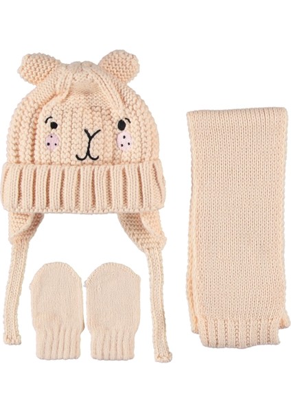 Kız Bebek Şapka-Atkı-Eldiven 3’lü Takım