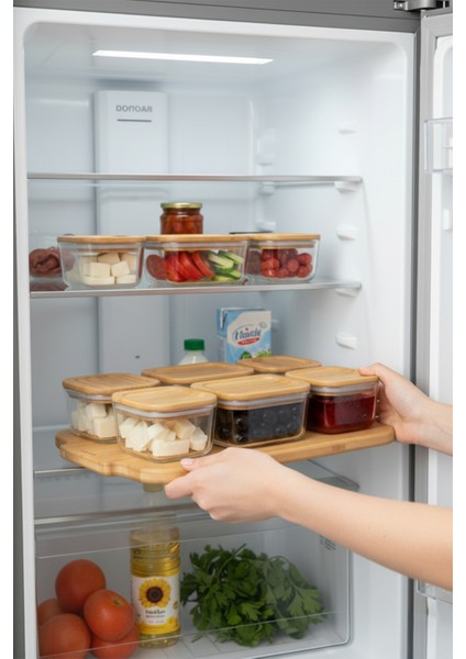 Enzo 13 Parça Bambu Vakum Kapaklı Cam Kahvaltı Seti fırsatları