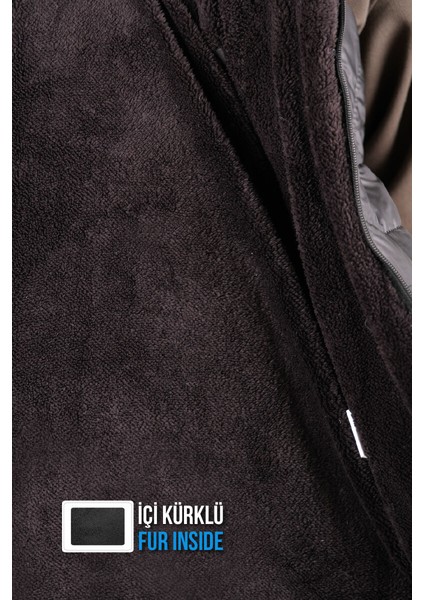 İçi Kürklü Su ve Rüzgar Geçirmez Kapüşonlu Kız Çocuk Mont