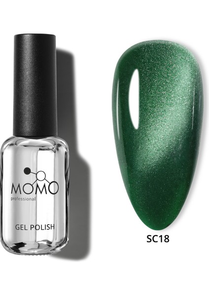 Korean Silky Cat Eye Gel Polish, Kedi Gözü Kalıcı Oje, SC18 Zümrüt Yeşil, 10 ml