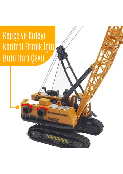 Oyuncak Vinç -Büyük Boy , Sarılır Makaralı Ipli , Oyuncak Iş Makinesi Paletli 33 cm modelleri