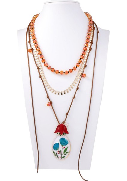 Hafif Lüks Yüksek Kali Boncuklu Örgülü Alaşım Damla Yağlı Çiçek Kolye Çok Katmanlı Gerdanlık (Yurt Dışından) modelleri