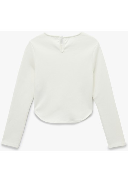 Nervürlü Slim Fit Bisiklet Yaka Uzun Kollu Tişört fiyatları