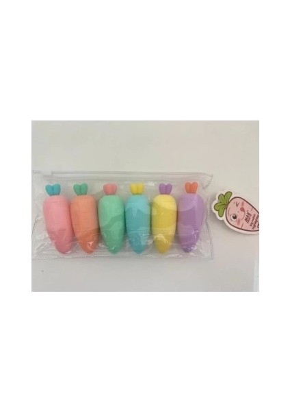 Havuç Tasarımlı Fosforlu Kalem Seti fiyatları