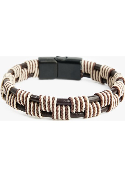 Ip Detaylı Suni Deri Bileklik