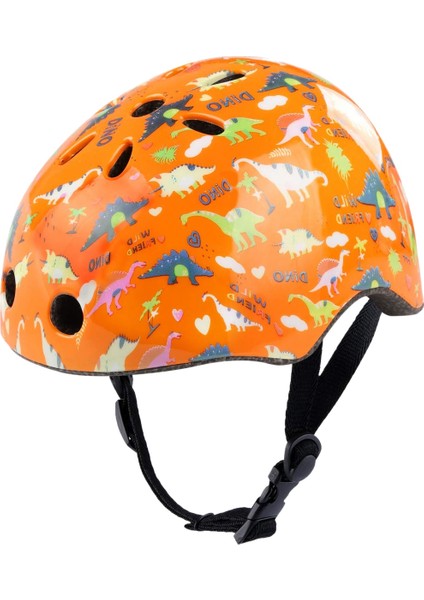 Sevimli Çocuk Bisiklet Kaskı Erkek Kız Kaskları Turuncu Dinozor Dünyası (Yurt Dışından)