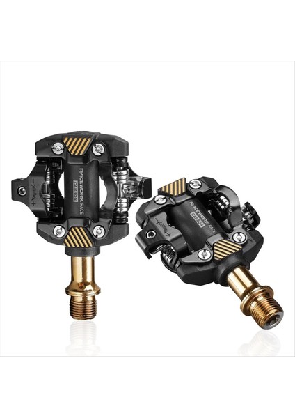 Racework Mtb Bisiklet Pedalı Kendinden Kilitli Spd Pedallar Bisiklet Parçaları - Altın (Yurt Dışından)