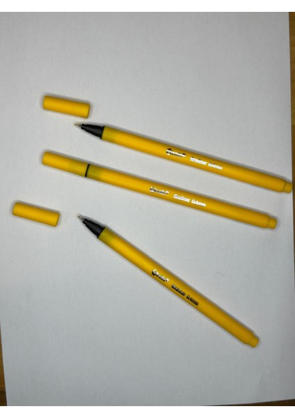 Fineliner 0,4 mm Keçeli Kalem (2 Adet Sarı+ 2 Adet Mavi) 4 Adet modelleri