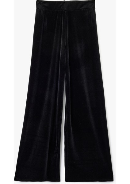 Düz Geniş Paça Kadife Palazzo Pantolon
