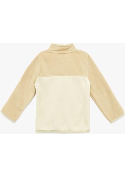 Uzun Kollu Dik Yaka Fermuarlı Polar Sweatshirt fiyatları