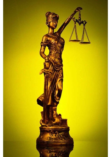 Adalet Tanrıçası Themis Battal Boy Gold Altın Dekoratif Heykel Biblo fiyatları