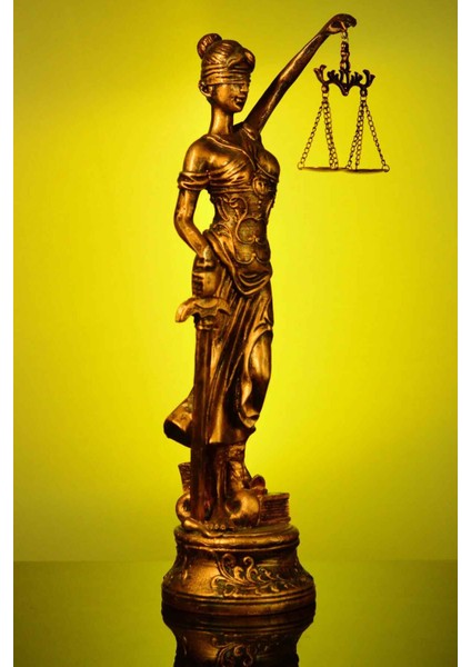 Adalet Tanrıçası Themis Battal Boy Gold Altın Dekoratif Heykel Biblo indirimleri