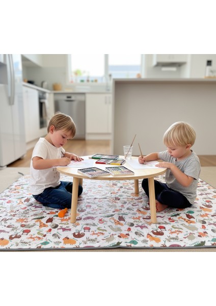 Zoo, 145X100CM Yemek, Beslenme, Ek Gıdaya Geçişte, Sıvı Geçirmeyen, Yıkanabilir, Ekstra Geniş Örtü