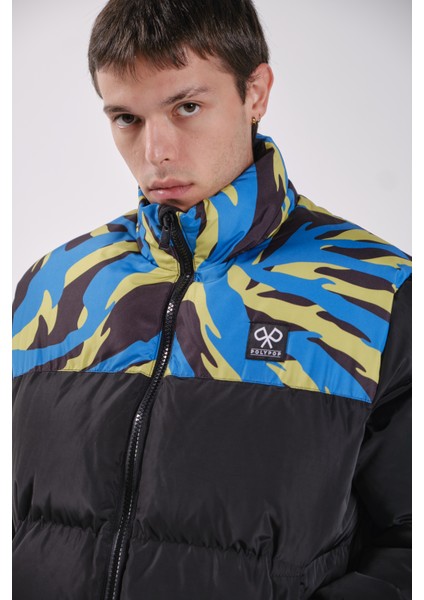 Siyah Desenli Şişme Puffer Mont indirimleri